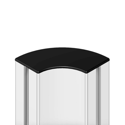60-190-1 MODULAR SOLUTIONS POLYAMIDE PART END CAP 90MM X 90MM ROUND CORNER BLACK